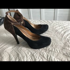 Kelly & Katie suede black and brown heel sz. 7